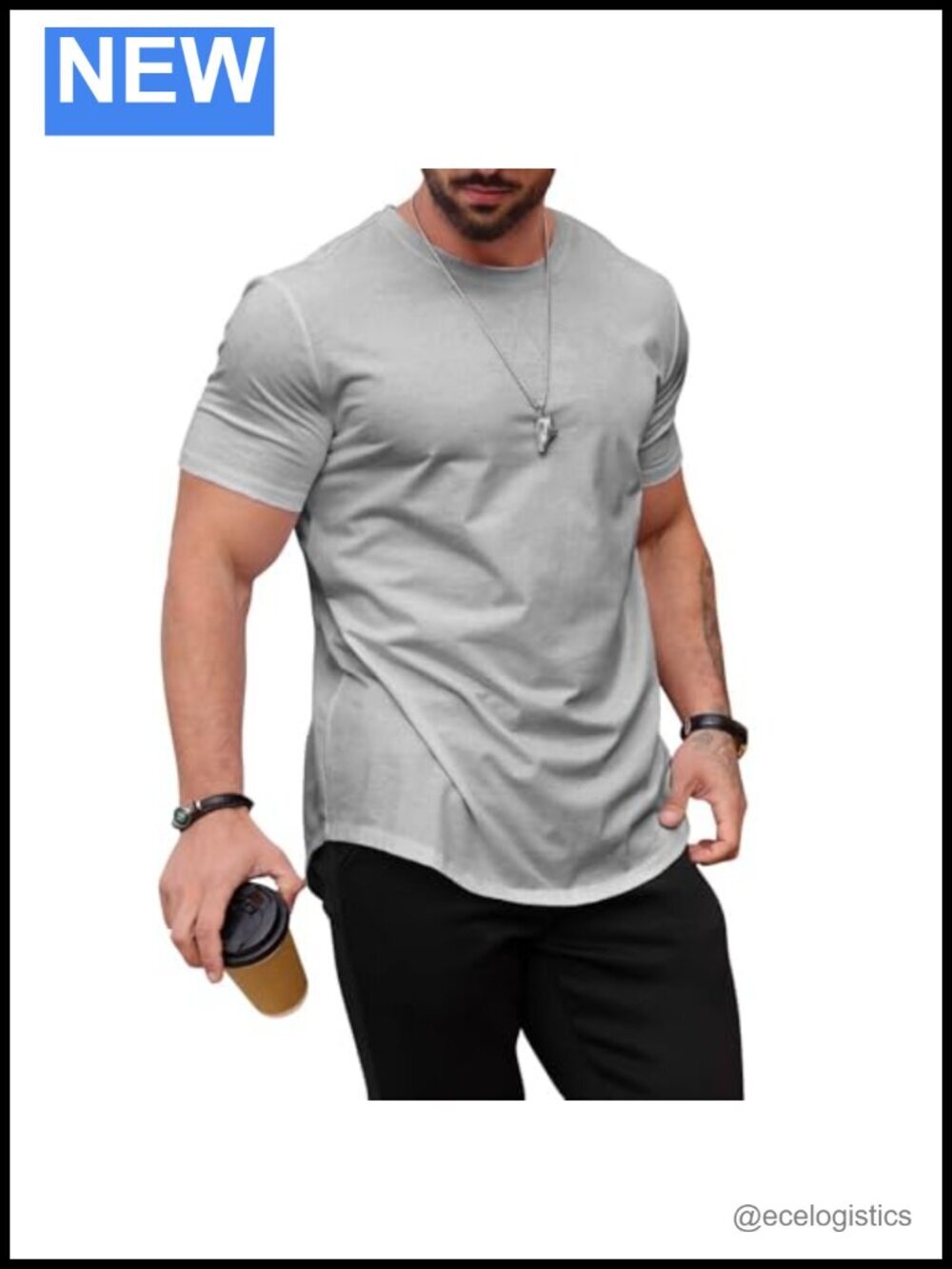 Casual Longline Crewneck Tee Shirt (up to 5X-Large)